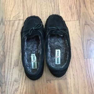 Black Minnetonka Slippers